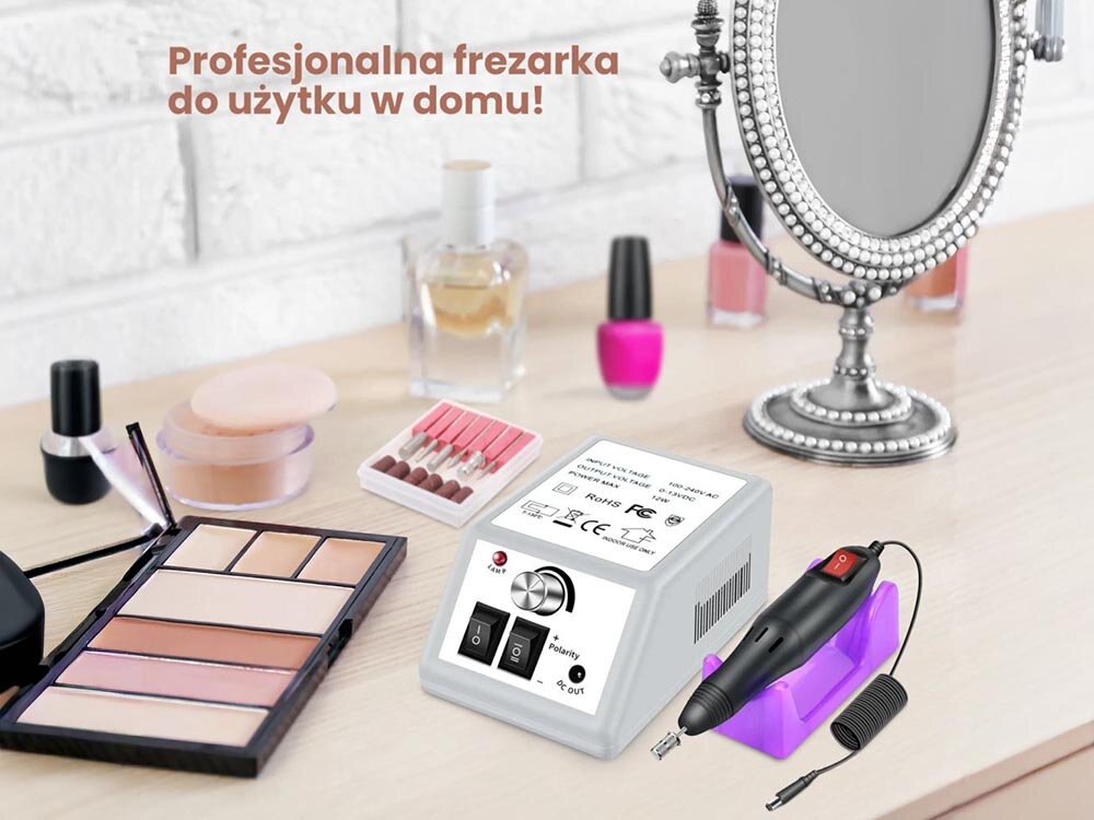 Frezarka do paznokci EXTRALINK Eu Plug 31825 stała moc pracy, stabilna praca, komfort i bezpieczeństwo