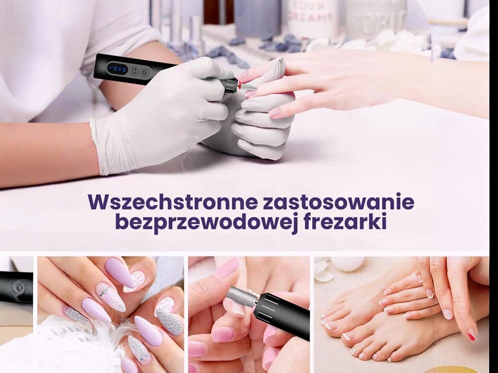 Frezarka do paznokci EXTRALINK 31832 cichy silnik, wygodne użytkowanie, stabilna praca, bezpieczna pielęgnacja