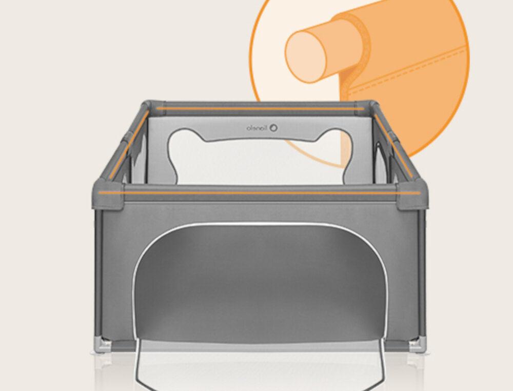 Kojec LIONELO Willow Concrete Miękkie wykończenia i ochrona Górne elementy konstrukcyjne obszyte pianką ochrona