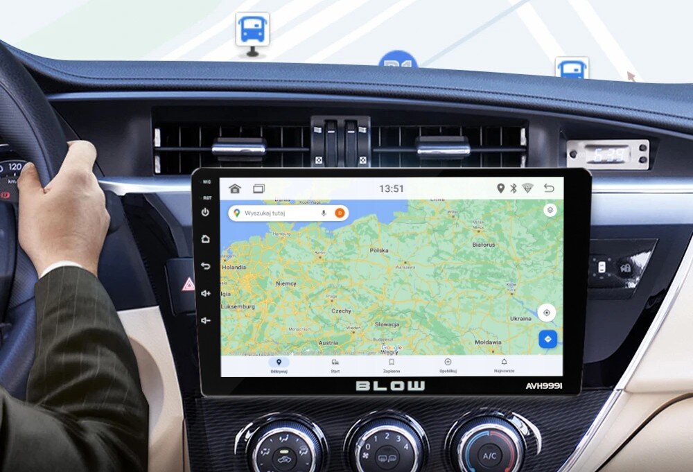 Radio samochodowe BLOW AVH-9991 funkcja Mirror Link nawigacja sygnał GPS