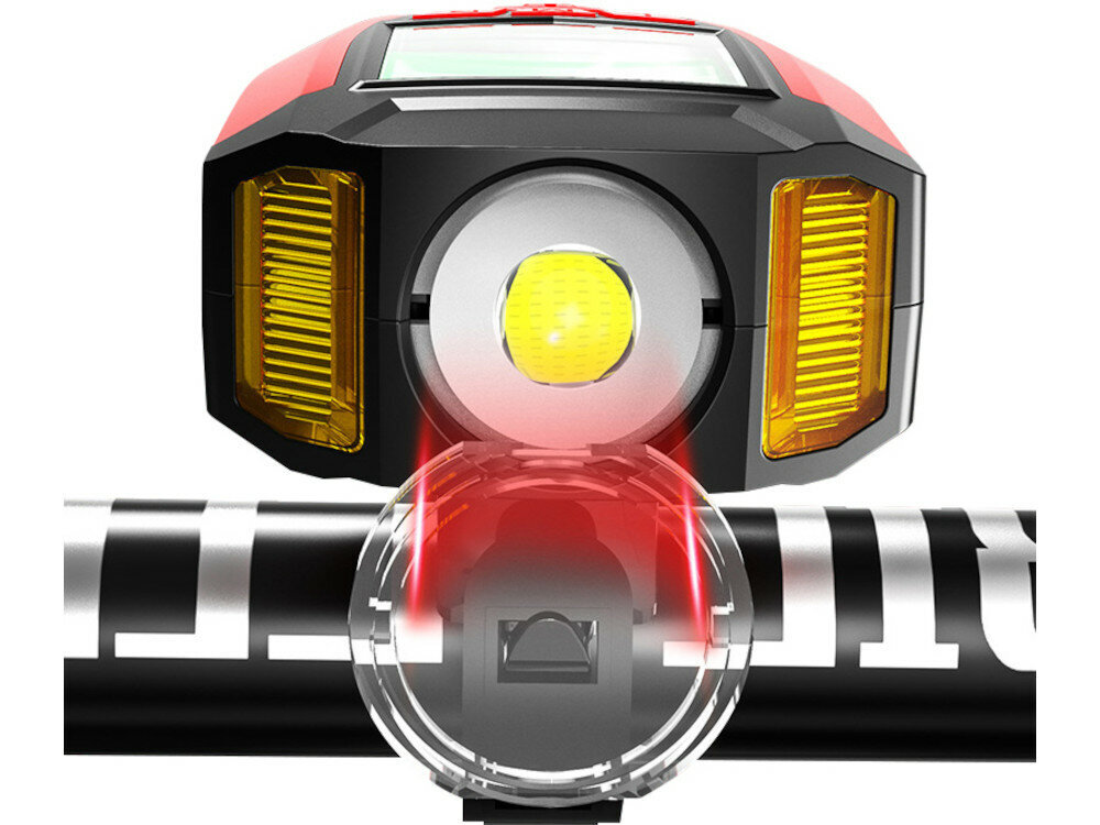 Lampka rowerowa BECOOL BC-FL1484 z licznikiem licznik jasne światło moc lumenów 400 mocną konstrukcja funkcjonalność wbudowana bateria litowo-polimerową moc 1200 mAh