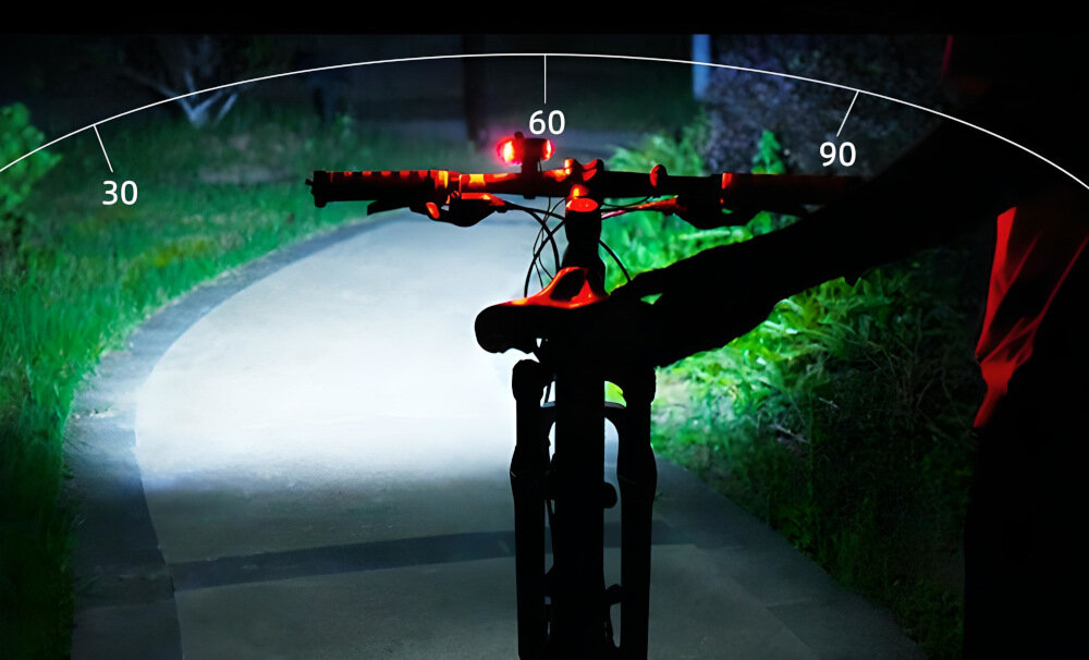 Lampka rowerowa BECOOL BC-FL1484 z licznikiem z wysokiej jakości tworzyw sztucznych niezwykle wytrzymała odporna na uszkodzenia mechaniczne lekka waga kąt padania światła