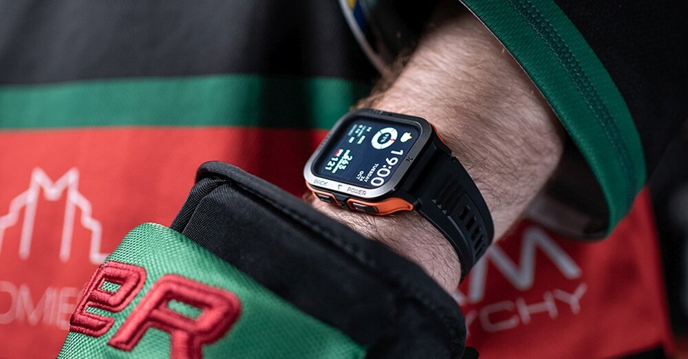 Smartwatch MAXCOM FW67 Titan Pro zegarek odporność militarna 70 trybów sportowych pancerne kształty monitor zdrowia długa bateria gorilla glass komunikacja wodoodporność ip69 fw67 titan pro