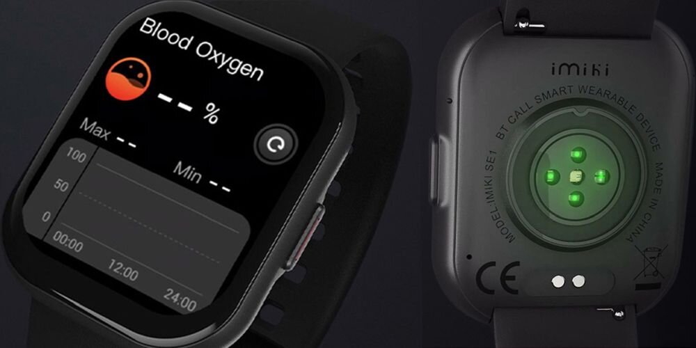 Smartwatch IMILAB SE1 ekran bateria czujniki zdrowie sport pasek ładowanie pojemność rozdzielczość łączność sterowanie krew puls rozmowy smartfon aplikacja