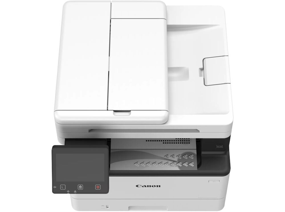 Urządzenie wielofunkcyjne CANON i-SENSYS MF465dw Automatyczny druk dwustronny, Wi-Fi Widok z góry na drukarkę na białym tle jakość druku, rozdzielczość, skaner