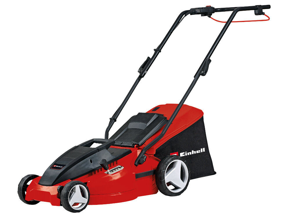 Kosiarka elektryczna EINHELL GC-EM 1500-36 3400156 1500W 360 mm szerokosc ciecia 36 cm do trawnikow o powierzchni do 600 m² pojemny kosz na trawe centralna regulacja wysokosci koszenia solidna odporna na uderzenia obudowa
