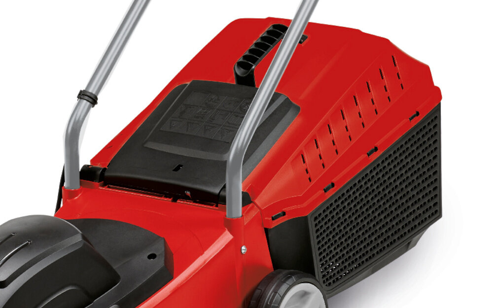Kosiarka elektryczna EINHELL GC-EM 1032 3400257 1000W 320 mm kosz na trawe pojemny 30-litrowy solidna obudowa z wysokiej jakosci tworzywa sztucznego wskaznik poziomu napelnienia
