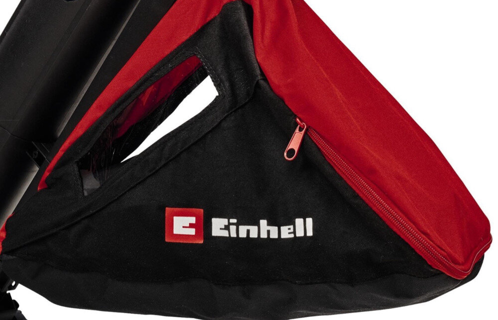 Dmuchawa do liści akumulatorowa EINHELL Venturro 36-240 3433640 zbliżenie na worek moc ssania do 740 m³/h prędkość wydmuchu do 240 km/h (z funkcją Boost) odpady rozdrabniane do jednej dziesiątej pierwotnej objętości worek pojemność 45 L z dwoma okienkami kontrolnymi