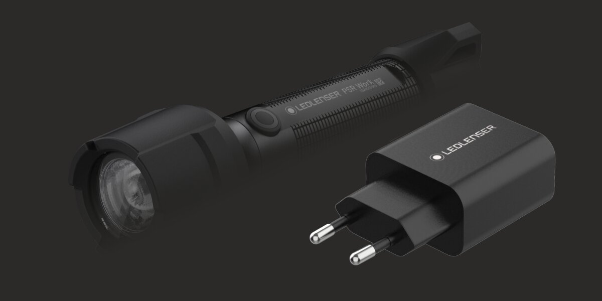 Ładowarka sieciowa LEDLENSER do latarek 20W ,Ładowarka dla twojej latarki, Ładowarka eksponowana wraz z latarką