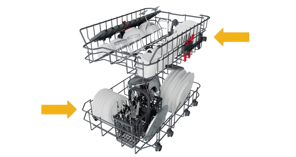 Zmywarka WHIRLPOOL WFO 3T233 P 6.5 X Multizone zmywanie strefowe pełen załadunek część załadunku połowa