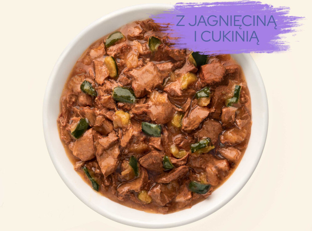 Karma dla kota PURINA CAT CHOW Kitten Jagnięcina i cukinia 85 g 85 g jasne tło widok z góry na miskę wypełnioną karmą delikatne kawałki Jagnięcinaa i cukinii w smakowitej galaretce wspiera zdrowy rozwój młodego kota nie zawiera dodatku sztucznych aromatów, konserwantów ani barwników witaminy A i D3 tauryna prawidłowe funkcjonowanie i witalność ynk, jod, mangan, miedź i żelazo