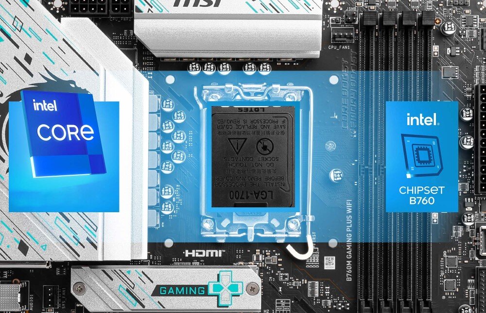 Płyta główna MSI B760M Gaming Plus Wi-Fi procesory obsługa gniazdo chipset zasilanie