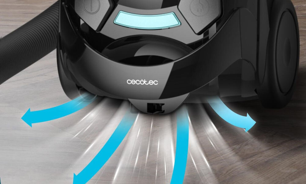 Odkurzacz CECOTEC Conga Powerbag 2000 Compact wysokowydajny filtr powietrza zatrzymywanie drobnych cząsteczek kurzu alergenów i innych zanieczyszczeń usuwanie brudu z podłóg poprawa jakości powietrza oczyszczone powietrze bardziej higieniczne środowisko domowe 