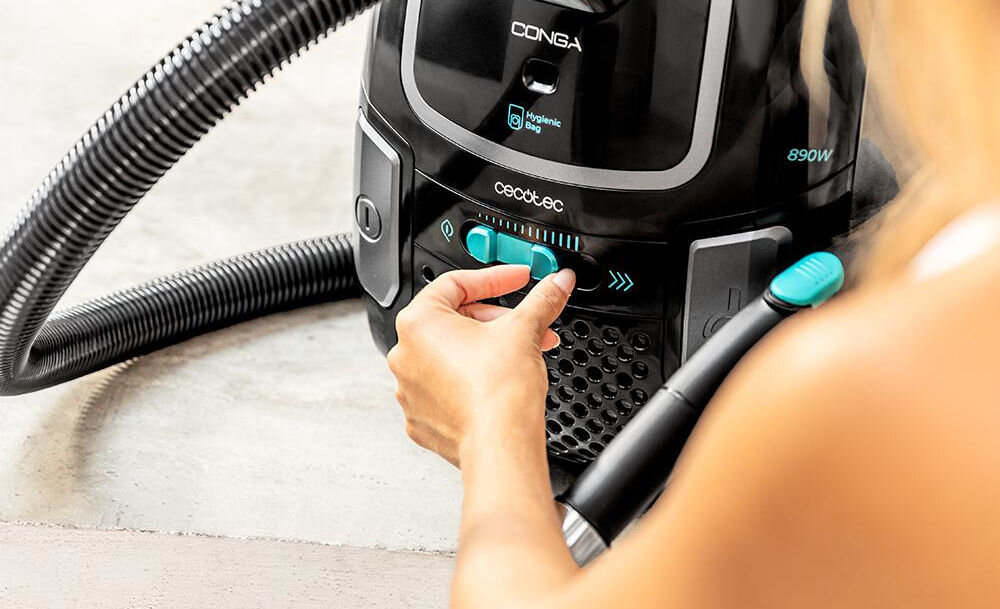 Odkurzacz CECOTEC Conga Powerbag 4000 XL dostosowanie mocy wbudowany regulator mocy zwiększenie siły ssania delikatne sprzątanie dostosowanie pracy większa efektywność i oszczędność energii