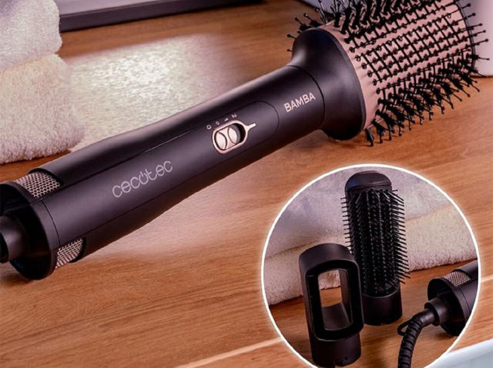 Szczotka powietrzna CECOTEC CeramicCare 3w1 Styler system trzech wymiennych głowic od prostowania do kręcenia włosów nadanie objętości wygładzenie wszechstronne podejście prostsza bardziej efektywna stylizacja