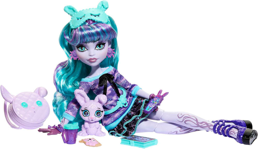 Lalka MONSTER HIGH Piżama Party Twyla HLP87 lalka punkty zgiecia