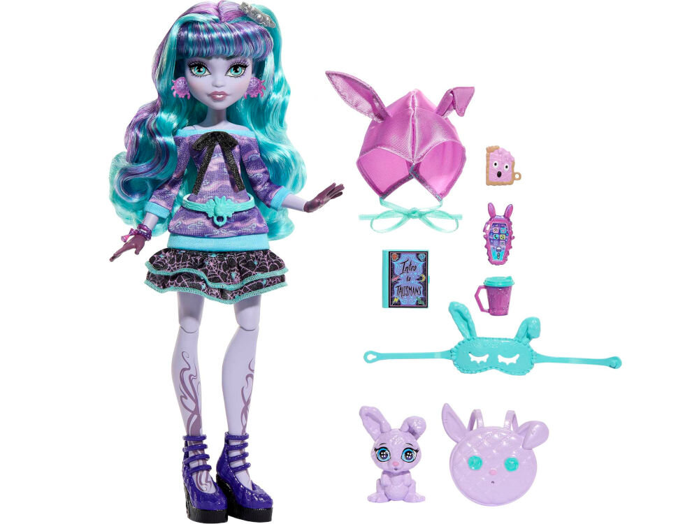 Lalka MONSTER HIGH Piżama Party Twyla HLP87 elementy zestaw