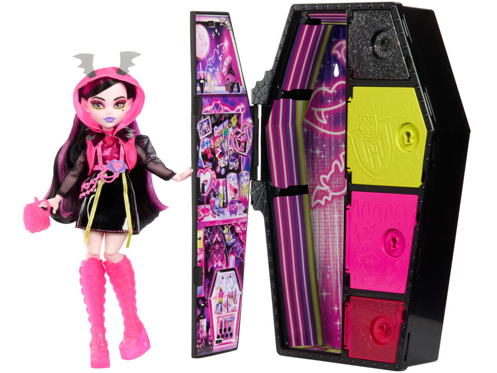 Lalka MONSTER HIGH stRaszysekrety Draculaura Seria 3 HNF78 elementy zestaw