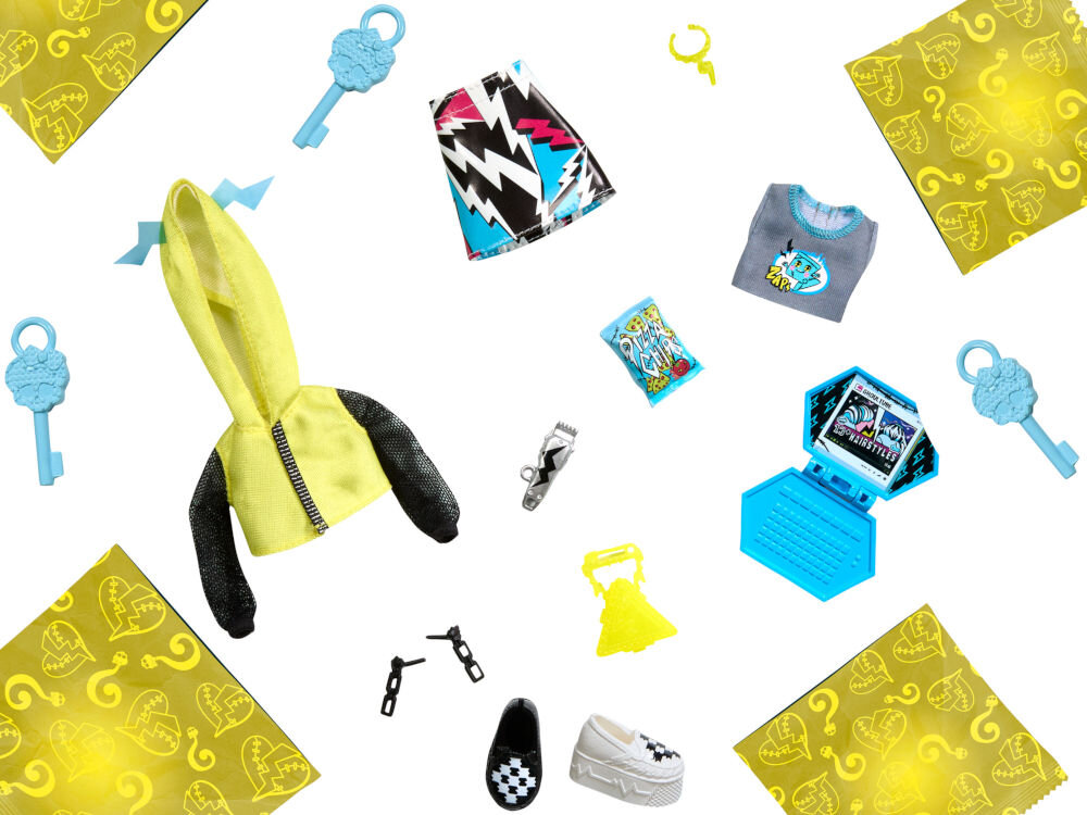 Lalka MONSTER HIGH stRaszysekrety Frankie Stein Seria 3 HNF79 zwierzątko strój