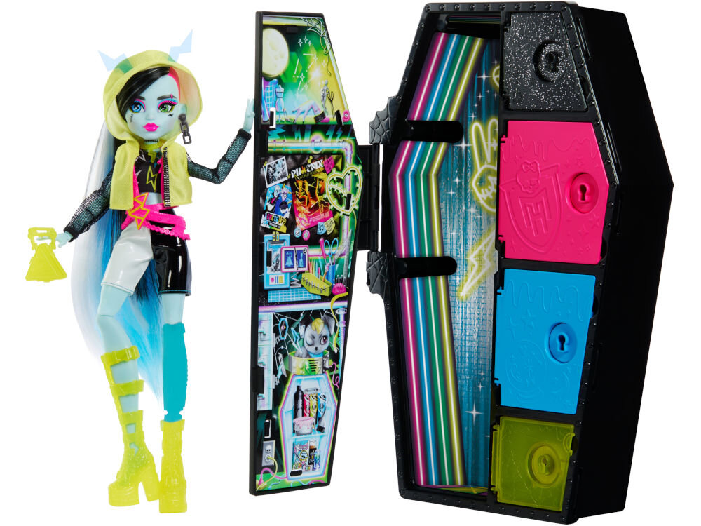 Lalka MONSTER HIGH stRaszysekrety Frankie Stein Seria 3 HNF79 elementy zestaw