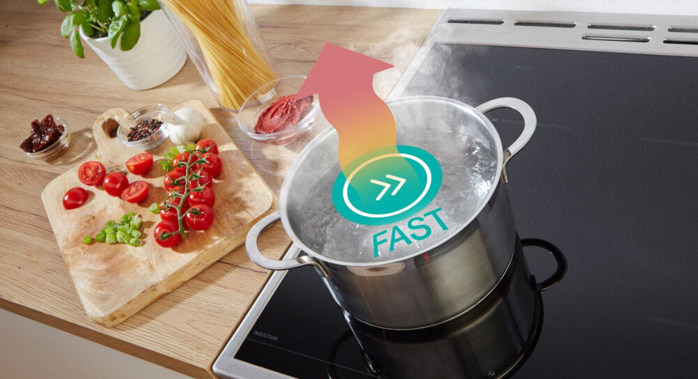 KUCHNIA GORENJE GEITS5C70XPG szybkie gotowanie tryb przyspieszony PowerBoost oszczędność czasu efektywne gotowanie