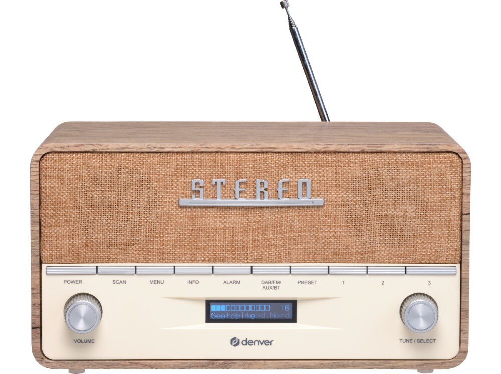 Radio DENVER DAB-36 Przenośne Brązowo-biały wygląd styl cechy przeznaczenie