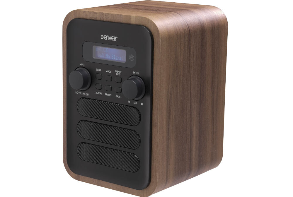Radio DENVER DAB-48 cyfrowe radio DAB+ FM elegancki design, radio po skosie na białym tle