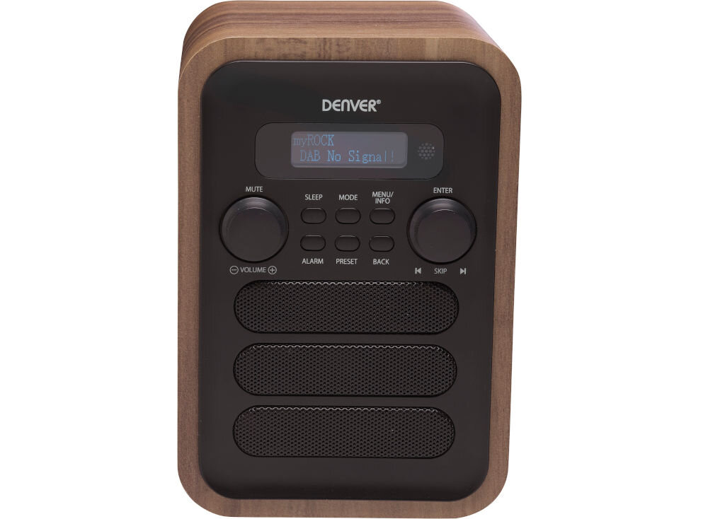 Radio DENVER DAB-48 cyfrowe DAB+ FM 40 stacji pamięci, radio od frontu na białym tle