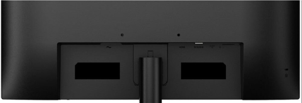 Monitor PHILIPS 241V8LAB 23.8 cala 1920x1080px 100Hz 1 ms [MPRT] zbliżenie na tylny panel monitora z gniazdami porty złącza gniazdo zasilania wyjście wejście audio płynne przełączanie