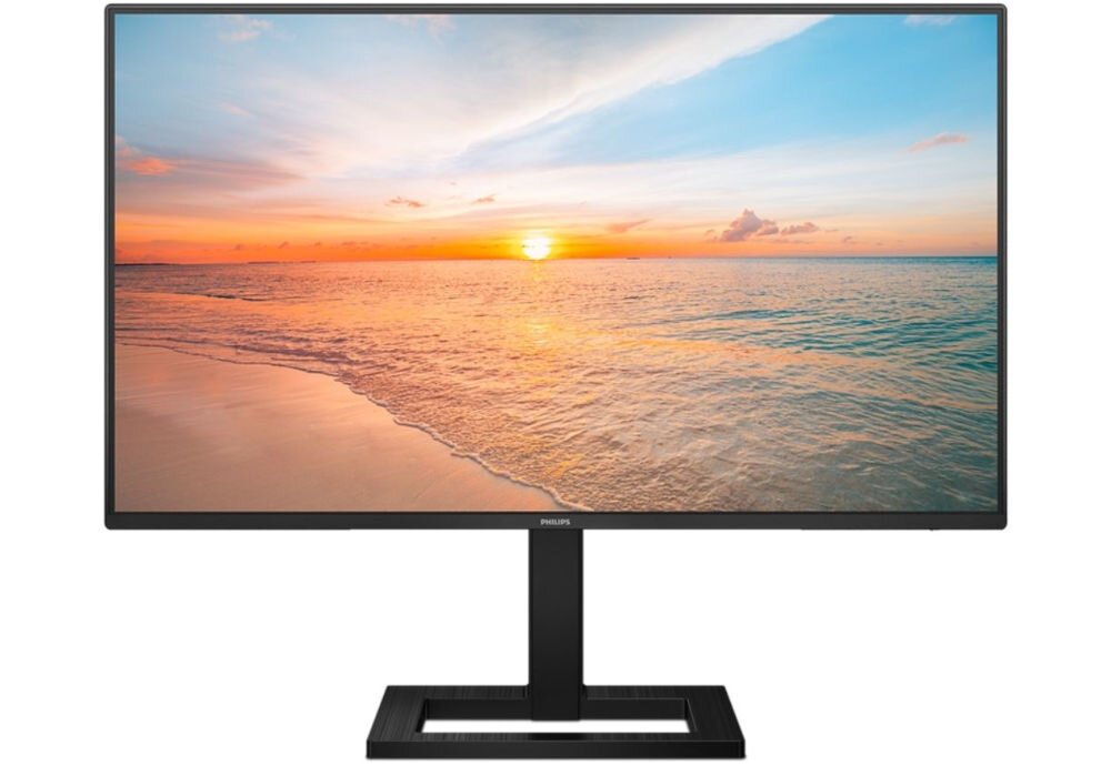 Monitor PHILIPS 27E1N1300AE 27 cali 1920x1080px IPS 100Hz 1 ms [MPRT] prezentacja monitora od przodu na białym tle FHD do gier i pracy rozdzielczość realistyczny obraz
