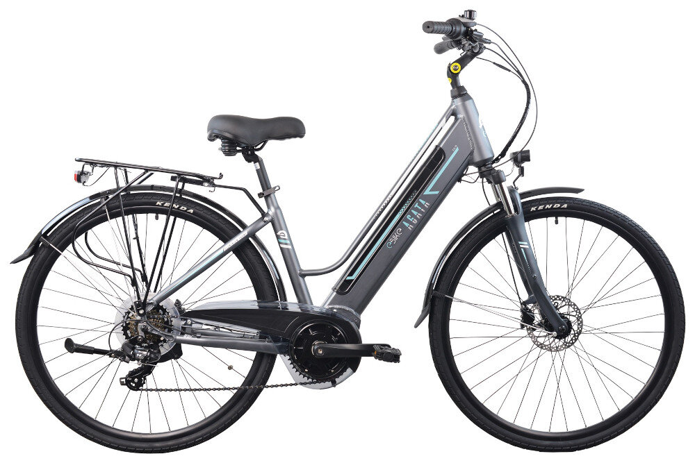 Rower elektryczny ESPERIA Agata D17 28 cali damski Szary srodek codziennego transportu do weekendowych przejazdzek elektryczny uklad napedowy wspomaga rowerzyste