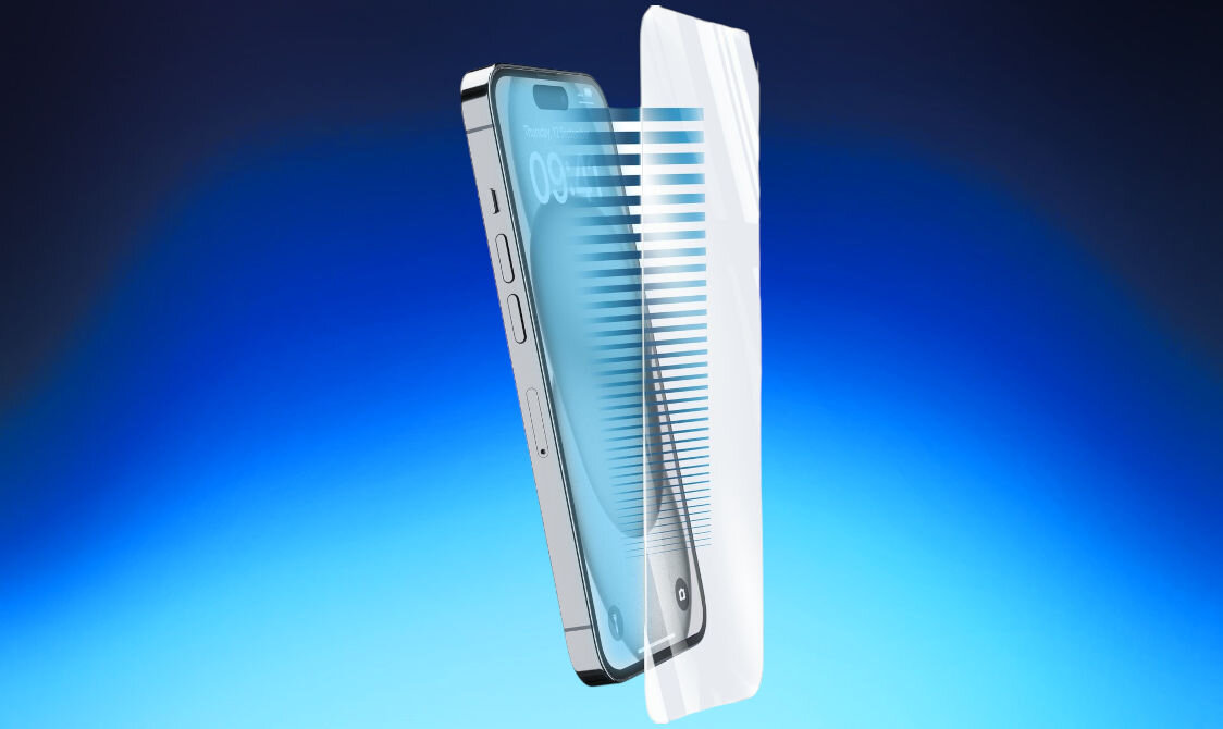 Szkło hartowane CELLULARLINE Eye Defend do Apple iPhone 15 Plus/15 Pro Max ochrona ekranu szkło hartowane ochrona przed ekspozyją na niebieskie światło redukuje cyfrowy stres wzrokowy zmniejsza podrażnienia oczu suchoć bóle głowy problemy ze snem