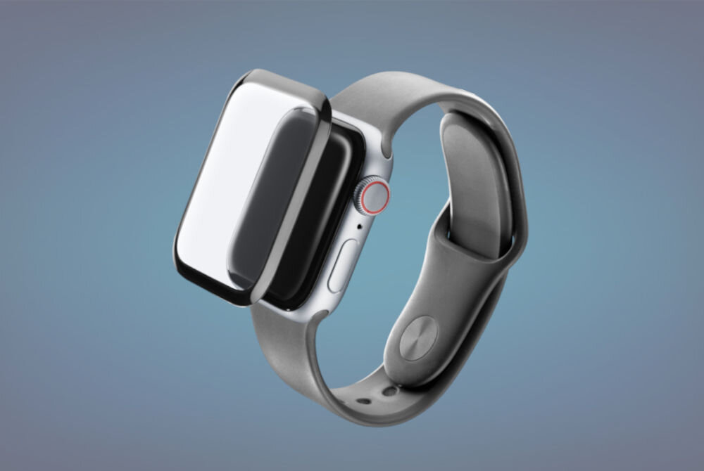 Szkło hybrydowe CELLULARLINE Impact Glass do Apple Watch 45mm hybrydowe szkło maksymalna skuteczna ochrona przed uderzeniami i zarysowaniami unikalny zakrzywiony design pełne pokrycie ekranu zegarka dopasowany ochrona od krawędzi do krawędzi kompleksowe bezpieczeństwo