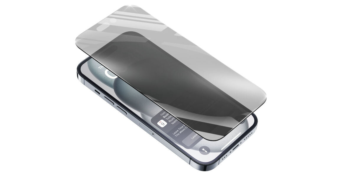 Szkło hartowane CELLULARLINE Top Secret Glass do Apple iPhone 15 filtr prywatyzujący przyciemnia wyświetlacz zwiększa prywatność zapewnia dyskrecję