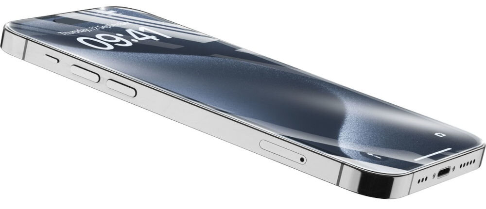 Szkło hartowane CELLULARLINE Tetra Force Glass do Apple iPhone 15 Pro nie dodaje masy grubości cienka warstwa niewidoczna skuteczna