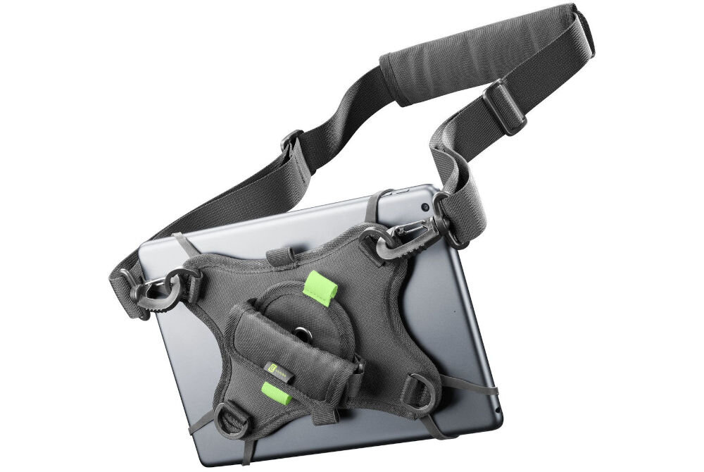 Etui na tablet CELLULARLINE Handle Case Czarny uniwersalne cztery elastyczne haki z silikonu idealnie dopasowuje się do rozmiaru i kształtu tabletu