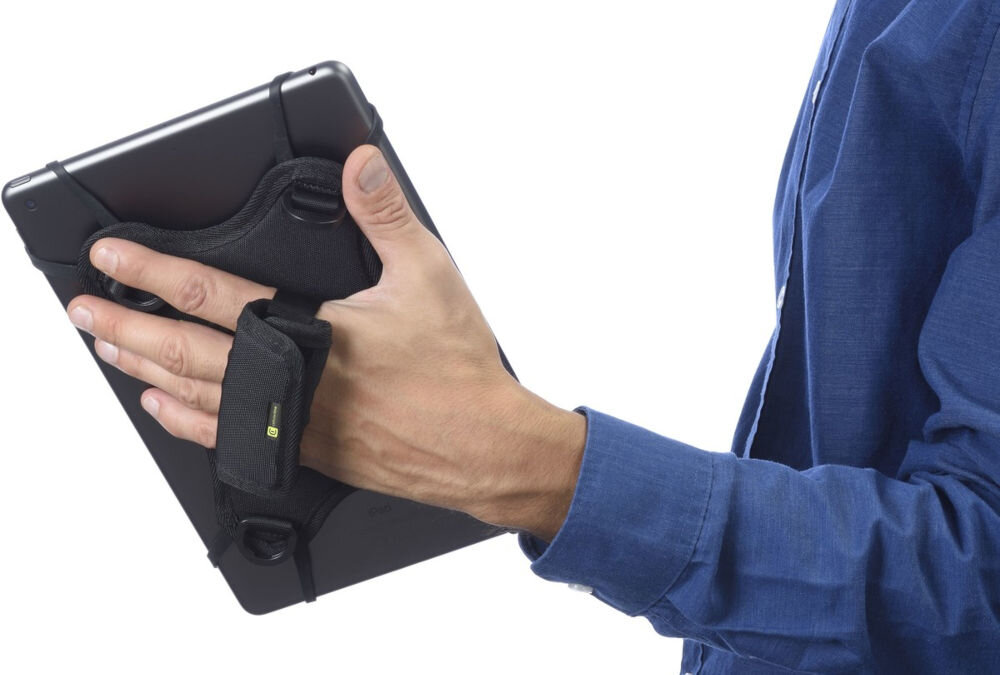 Etui na tablet CELLULARLINE Handle Case Czarny regulowany uchwyt o pełnej rotacji o 360° dostosowuje się do rozmiaru dłoni wygodne użytkowanie tryb poziomy pionowy