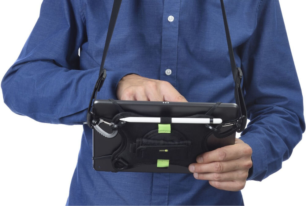 Etui na tablet CELLULARLINE Handle Case Czarny dwa elastyczne uchwyty na długopisy dostosowują rozmiar bezpieczne przechowywanie łatwy dostęp