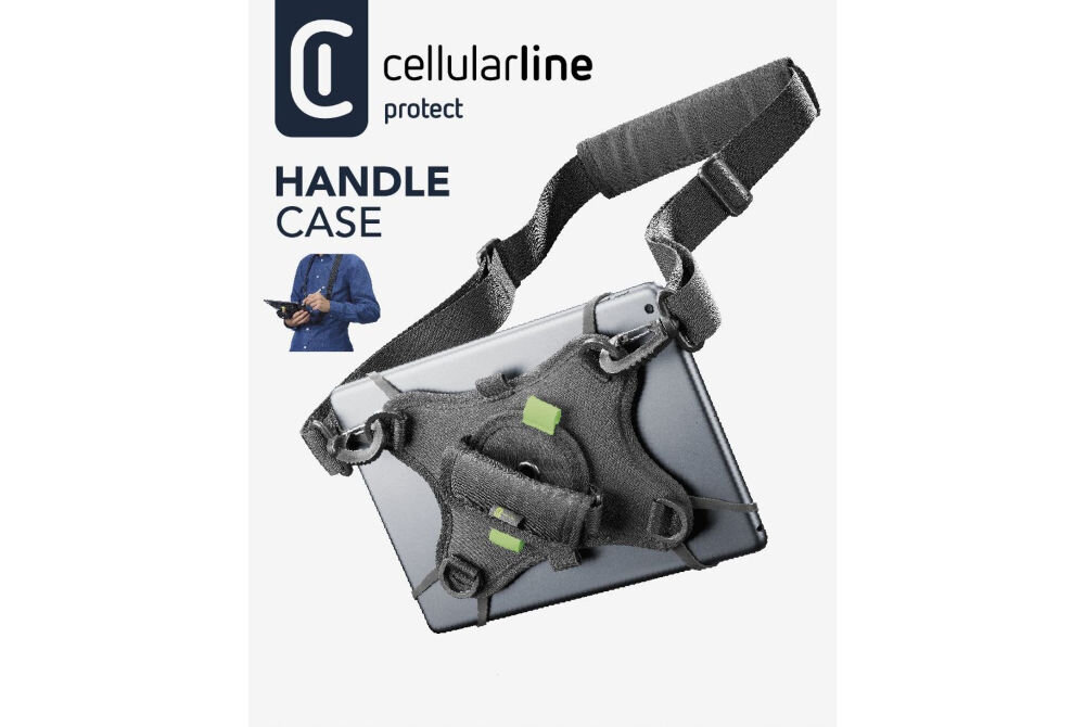 Etui na tablet CELLULARLINE Handle Case Czarny regulowany pasek wygodne noszenie tabletu