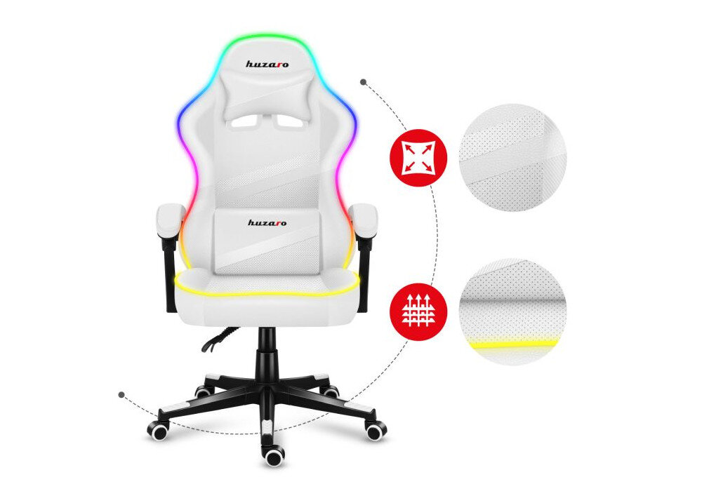Fotel HUZARO Force 4.4 RGB technologia air konstrukcja material oddychajacy