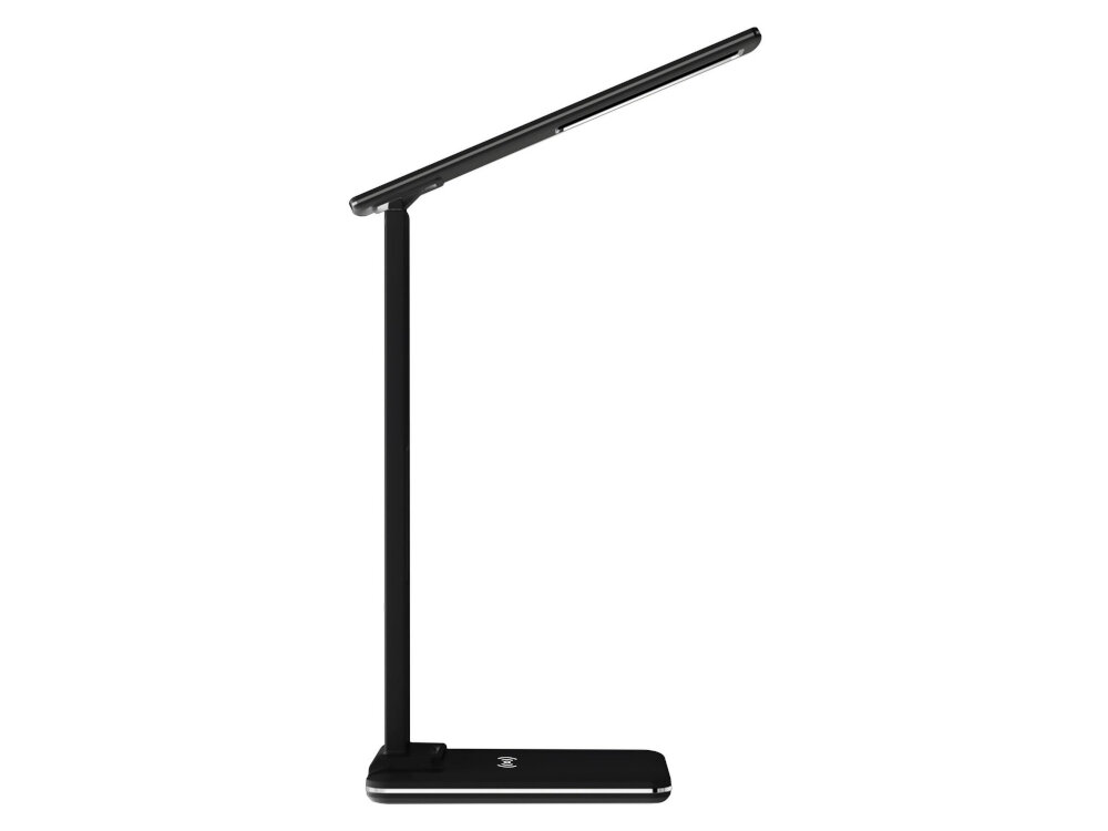 Lampka biurkowa MEDIA-TECH MT222K z ładowarką indukcyjną minimalistyczna konstrukcja wymiary 130 x 395 x 190 mm waga 488 g mobilna elastycznosc centralna luminancja do 750LUX odpowiednie oswietlenie