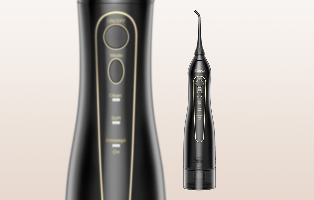 Irygator BITVAE BV 5020E Czarny ergonomiczna konstrukcja intuicyjne przyciski łatwa wygodne użytkowanie elegancki design łatwe utrzymanie czystości komfort użytkowania trzy tryby pracy solt clean massage