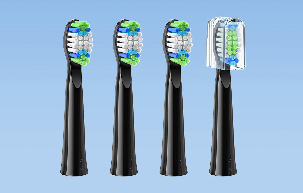 Końcówka szczoteczki BITVAE D2 Czarny (4 szt.) długotrwałe użytkowanie, solidne wykonanie, bezpieczne używanie