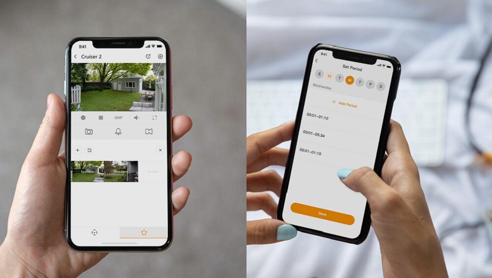 Kamera IMOU Cruiser 2 5MP dedkowana aplikacja IMOU Life na systemy Android i iOS monitoring nazywo powiadomienia dwukierunkowa komunikacja audio praca w wilgotnych pomieszczeniach 0-95%