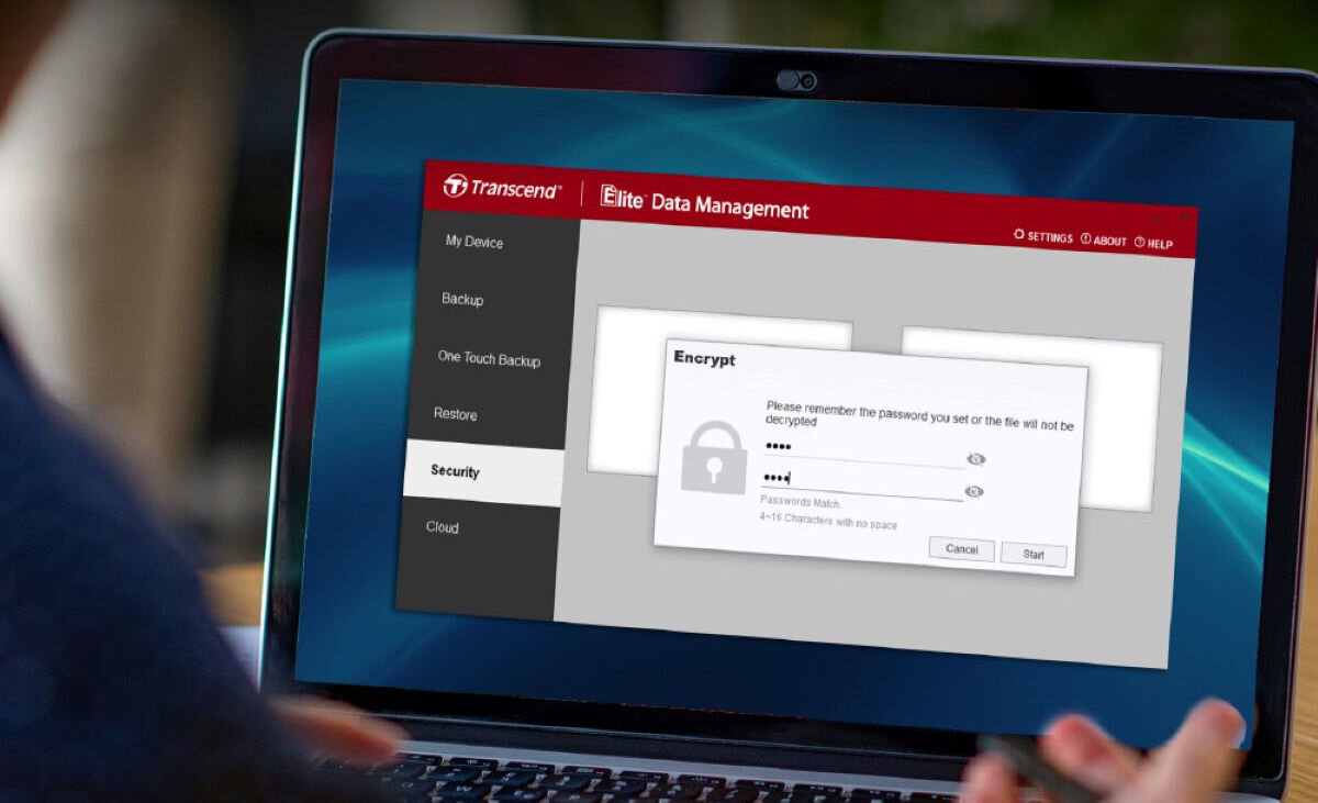 Dysk TRANSCEND ESD265C 2TB SSD funkcje blokady dysku zabezpieczenia możliwość zabezpieczenia hasłem Windows Androig AES-256