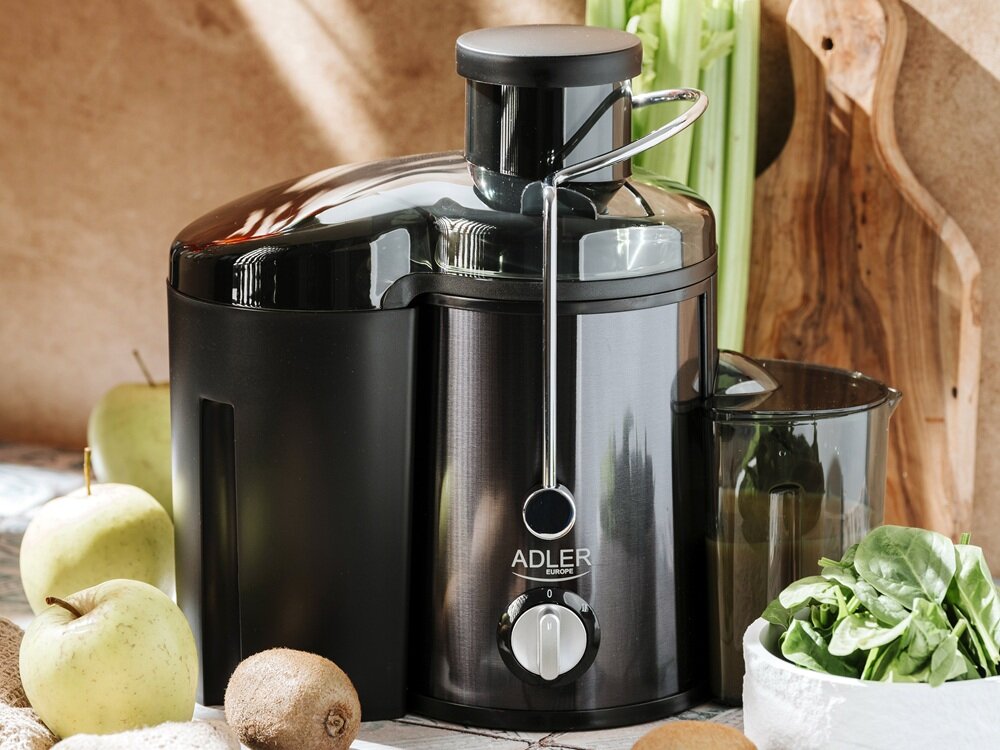 Sokowirówka ADLER AD 4132 świeży sok z owoców i warzyw, sprawne rozdrabnianie twardych produktów, wygodne rozwiązanie, źródło witamin i minerałów