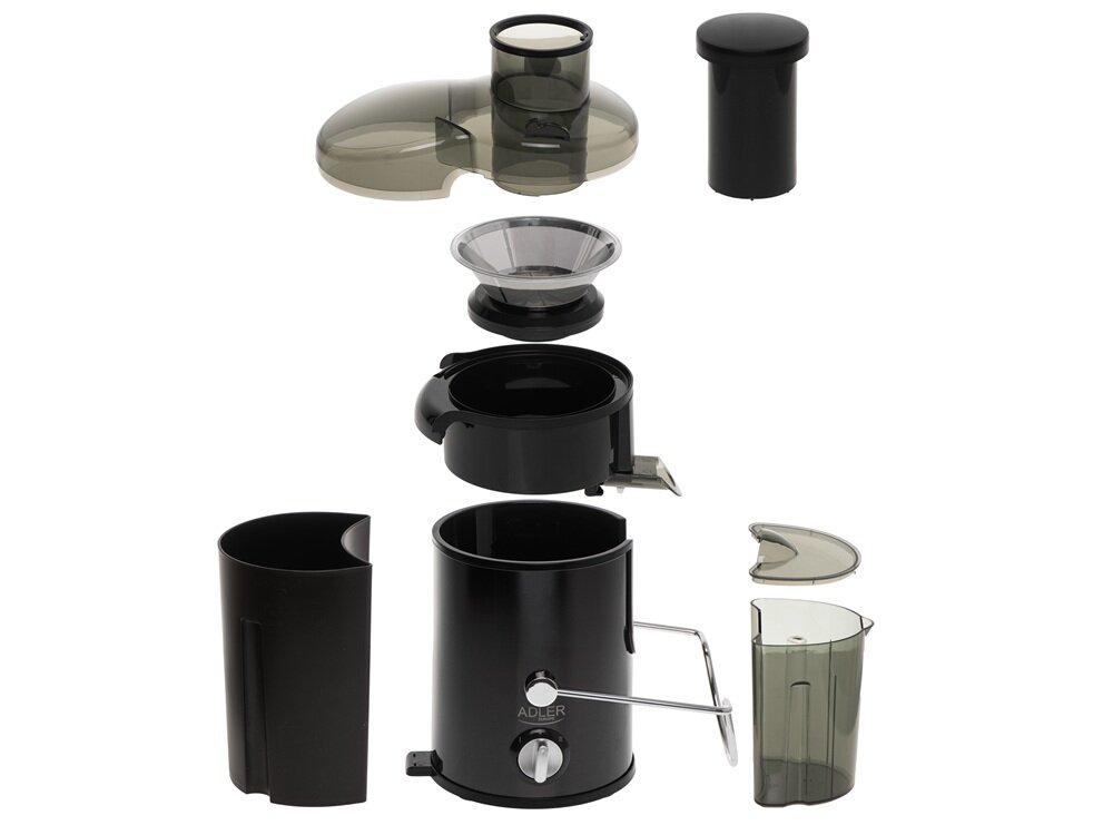 Sokowirówka ADLER AD 4132 zdejmowane elementy, można myć w zmywarce, prosta konstrukcja, szybki montaż i demontaż