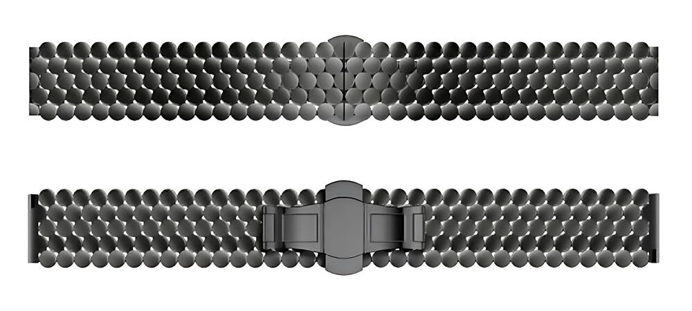 Beline Magnetic metalu wzorem przypominającym plastry miodu Czarny kolor szerokość 22 mm - pasek na płasko