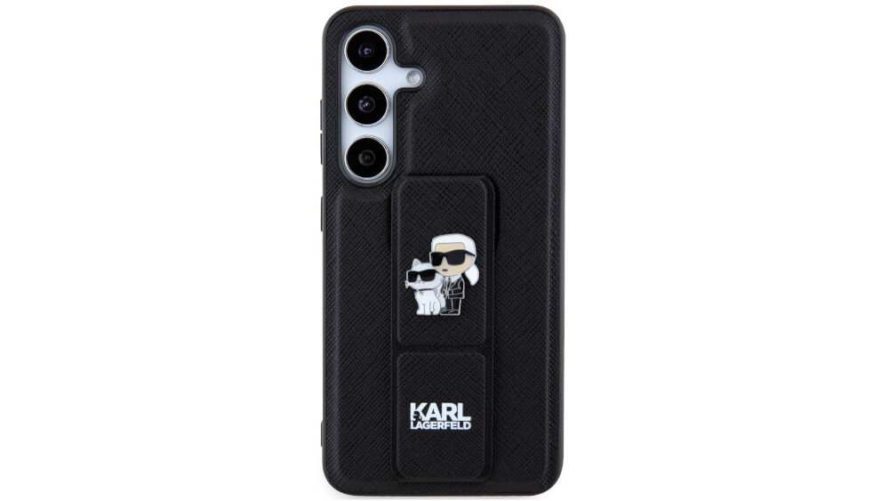 Etui KARL LAGERFELD Gripstand Saffiano Karl&Choupette Pins  - zastosowanie