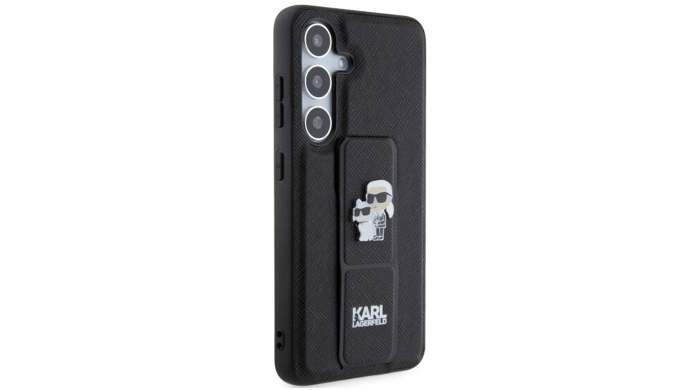 Etui KARL LAGERFELD Gripstand Saffiano Karl&Choupette Pins  - ekskluzywny wygląd